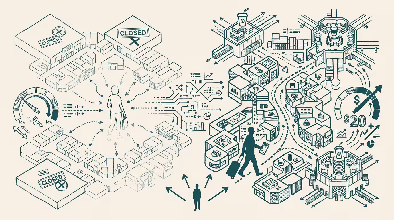 The mall is dead. Long live the ... airport? — by Thomas Jankowski, aided by AI
