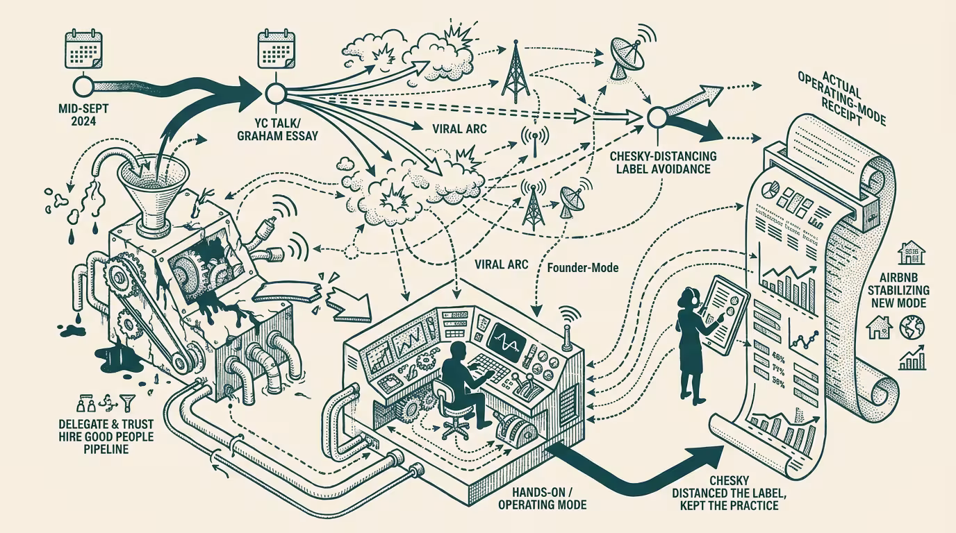Founder Mode, Chesky version. Airbnb is the receipt — by Thomas Jankowski, aided by AI